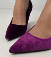 marka niezdefiniowana Purple velvet stiletto pumps Bales