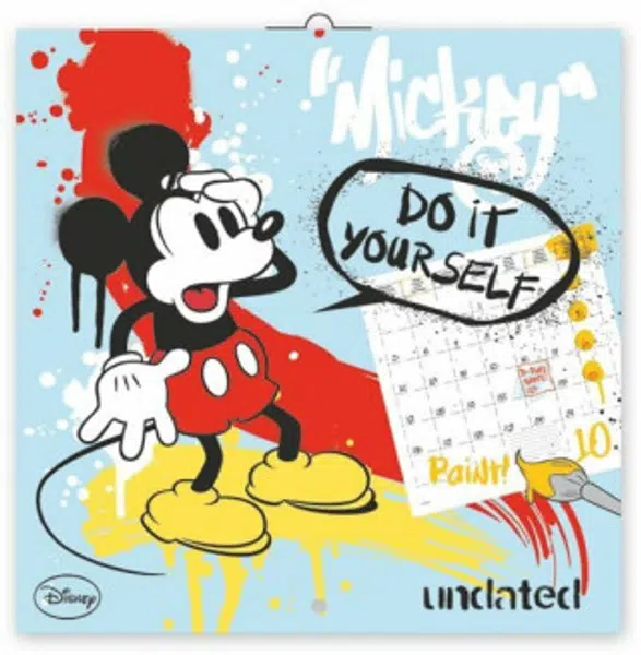 Kalendář - W. Disney Mickey Mouse omalovánkový - nástěnný (CZ, SK, HU, GB)