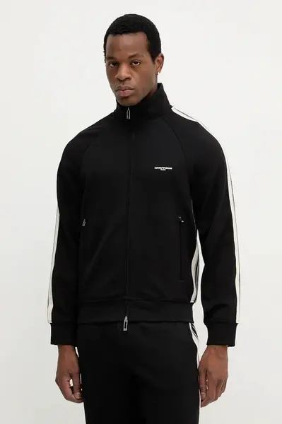 Mikina Emporio Armani pánská, černá barva, s aplikací, EM002872 AF13488