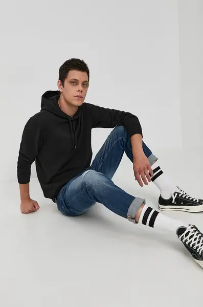 Mikina Napapijri pánská, černá barva, hladká