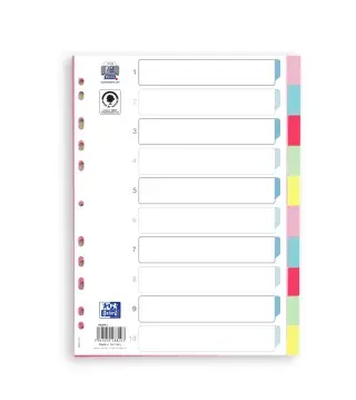 Oxford - Rozřaďovač Oxford A4/10 pastelových barev