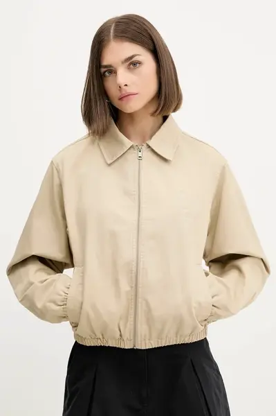 Bavlněná bunda Guess Jeans béžová barva, přechodná, W5YL20 WGYN1