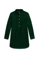 Dětské bavlněné šaty Polo Ralph Lauren zelená barva, mini, 313A98220001