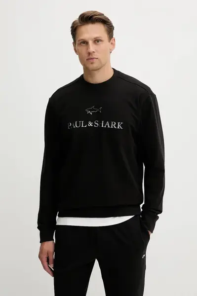 Mikina Paul&Shark pánská, černá barva, s potiskem, 15311822