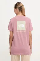 Bavlněné tričko The North Face dámské, růžová barva, NF0A87NKFA71