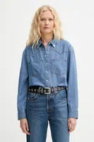 Džínová košile Levi's dámská, béžová barva, regular, s klasickým límcem