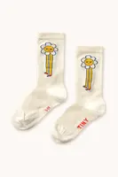 Dětské ponožky Tinycottons DAISIES MEDIUM HEIGHT SOCKS béžová barva, AW25-504