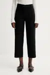 Kalhoty Sessun dámské, černá barva, high waist, 21507002