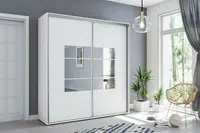Šatní skříň Ska A02 XL Barva korpusu: Bílá, Rozměry: 100 cm, Dveře: Bílé