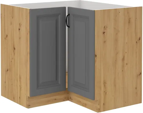 Spodní rohová skříňka Stilo 90x90 DN 2F BB Barva korpusu: Dub artisan, Barva dvířek: Dust Grey