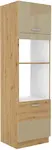 Vysoká skříňka pro vestavnou a mikrovlnou troubu Artisan 60 DPM-210 2F Barva korpusu: Dub artisan, Barva dvířek: Cappucino lesk