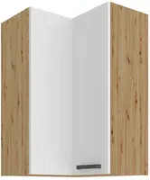 Horní rohová skříňka Luna 60x60 GN-90 2F (90°) Barva korpusu: Dub artisan, Barva dvířek: Bílá