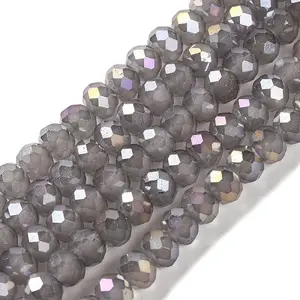 Baking Electroplate Glass Beads Strands