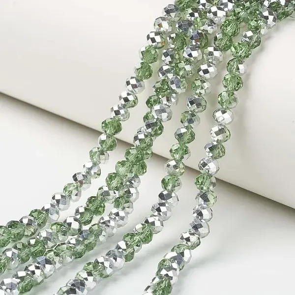 Electroplate Transparent Glass Beads Strands