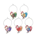 Alloy Enamel Wine Glass Charms Sets