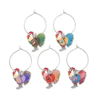 Alloy Enamel Wine Glass Charms Sets