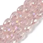 Transparent Electroplate Glass Beads Strands