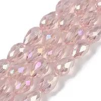 Transparent Electroplate Glass Beads Strands