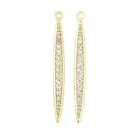 Brass Micro Pave Clear Cubic Zirconia Pendants