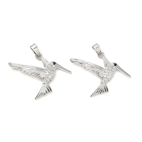 Brass Micro Pave Clear Cubic Zirconia Pendants