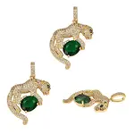 3Pcs Rack Plating Brass Micro Pave Cubic Zirconia Pendants