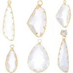 10Pcs 5 Styles Brass Glass Pendants