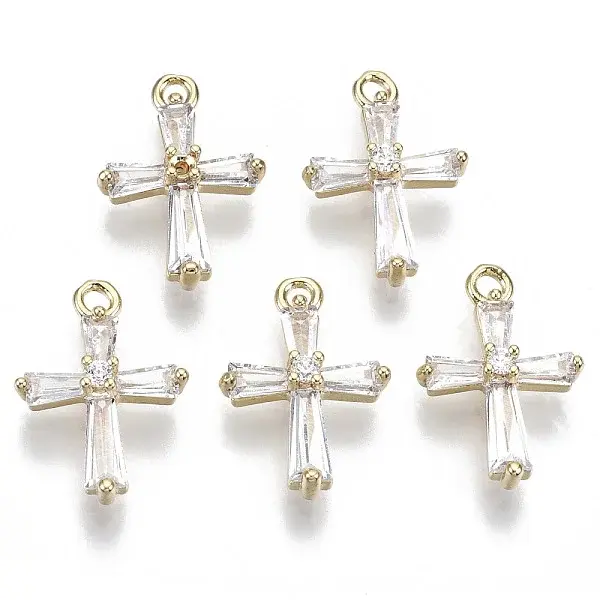 Brass Micro Pave Cubic Zirconia Pendants