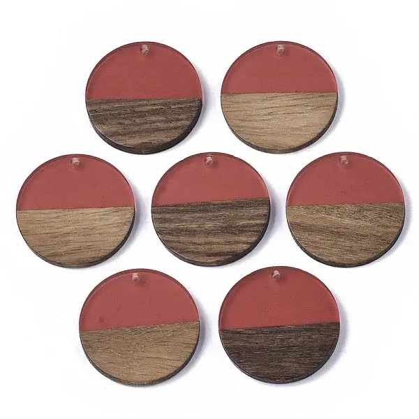 Transparent Resin & Walnut Wood Pendants