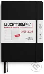 Weekly Planner & Notebook 2026 Medium (A5) 18 Months Black