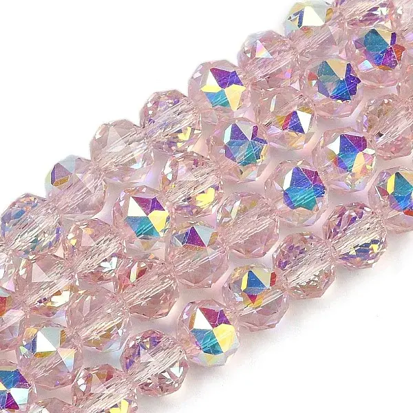 Transparent Electroplate Glass Beads Strands