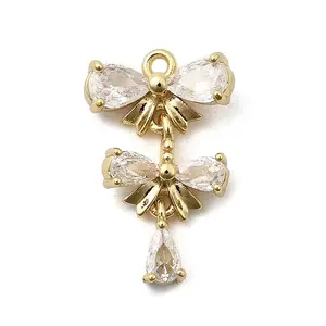 Brass Micro Pave Cubic Zirconia Pendants