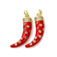 Brass Micro Pave Cubic Zirconia Pendants