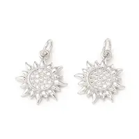 Brass Micro Pave Clear Cubic Zirconia Pendants