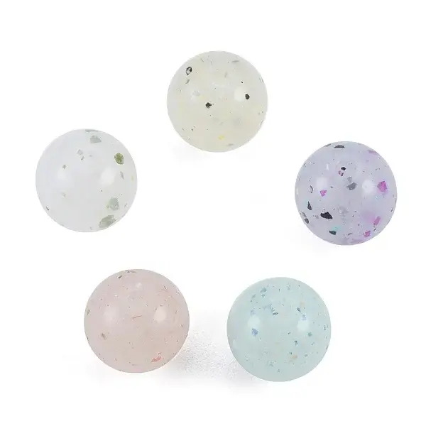 Marbled Stone Style Opaque Acrylic Beads