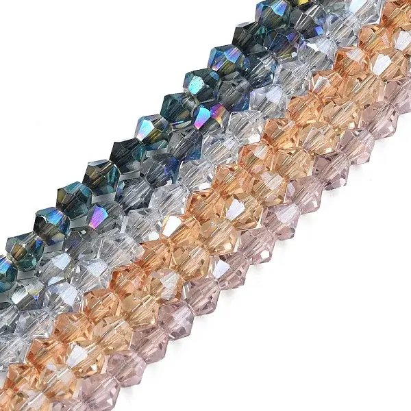 Electroplate Transparent Glass Beads Strands