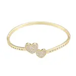 Clear Cubic Zirconia Double Heart Bangles