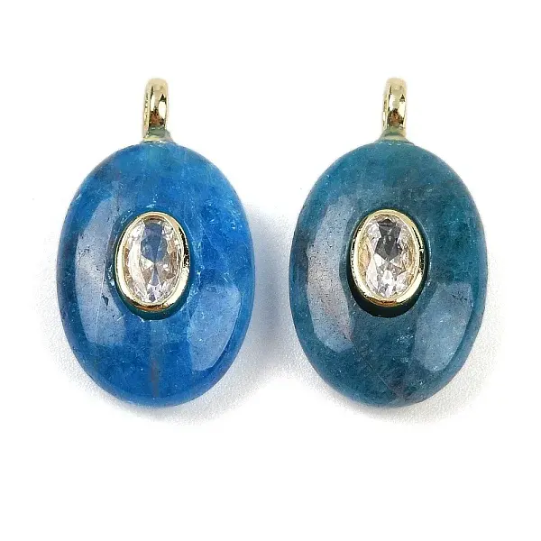 Natural Apatite & Cubic Zirconia Pendants