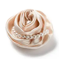 Flower Cloth with Plastic Pearl Brooch Pin