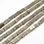 Cube Natural Pyrite Beads Strands