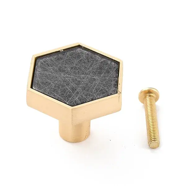 Hexagon with Marble Pattern Brass Box Handles & Knobs