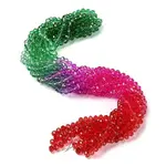 Transparent Painted Glass Beads Strands