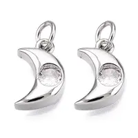 Brass Micro Pave Cubic Zirconia Charms