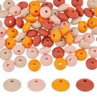 80Pcs 2 Bags Rondelle Food Grade Eco-Friendly Silicone Focal Beads
