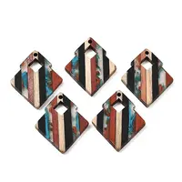 Transparent Resin & Walnut Wood Pendants