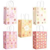 12Pcs 5 Colors Rectangle with Sunflower Pattern Paper Gift Bags