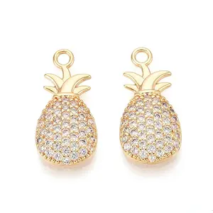 Brass Pave Clear Cubic Zirconia Pendants