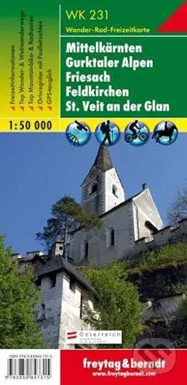 WK 231 Mittelkärnten, Gurktaler Alpen, Friesach, Feldkirchen, St. Veit an der Glan, Wanderkarte 1:50.000/mapa