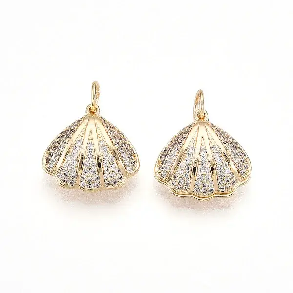 Brass Micro Pave Cubic Zirconia Pendants