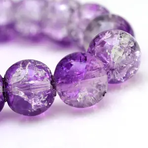 Baking Paint Crackle Glass Bead Strands