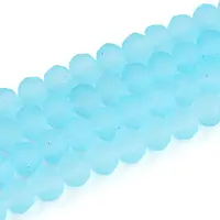 Baking Paint Frosted Glass Beads Strands